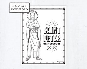 Catholic Coloring Page - Saint Peter Chrysologus - Catholic Saints - Printable Coloring Page - Digital - PDF St Sharbel Makhlouf