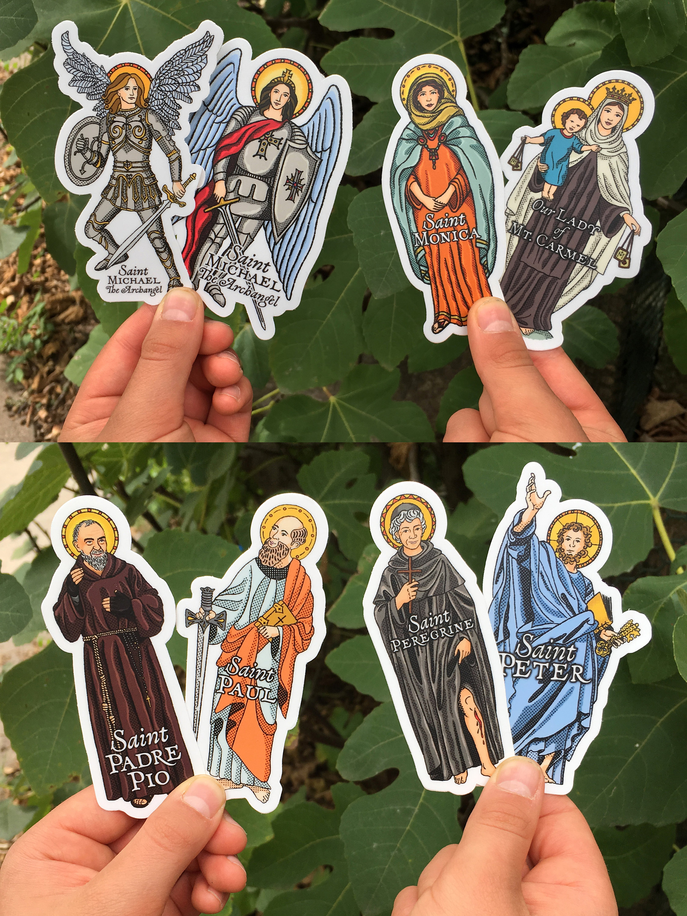 Catholic Saints 4 Inch Die Cut Vinyl Stickers Peel & Stick