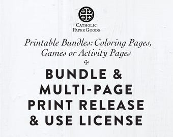 Color and Black & White Bundle and Multi-Page Page Printable File Print Release and Usage License (PDF)