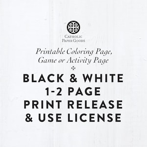 Black & White 1-2 Page Printable File Print Release and Usage License (PDF)