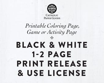 Black & White 1-2 Page Printable File Print Release and Usage License (PDF)