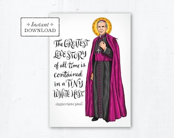 Blessed Fulton Sheen Quote Card - Art Print - Instant Download - DIY Downloadable PDF 5"x7"