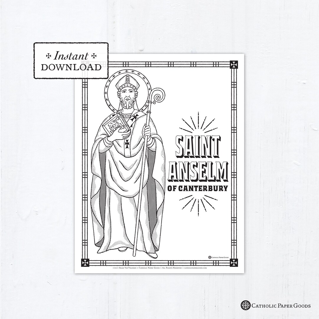 Catholic Coloring Page - Saint Anselm of Canterbury - Catholic Saints ...