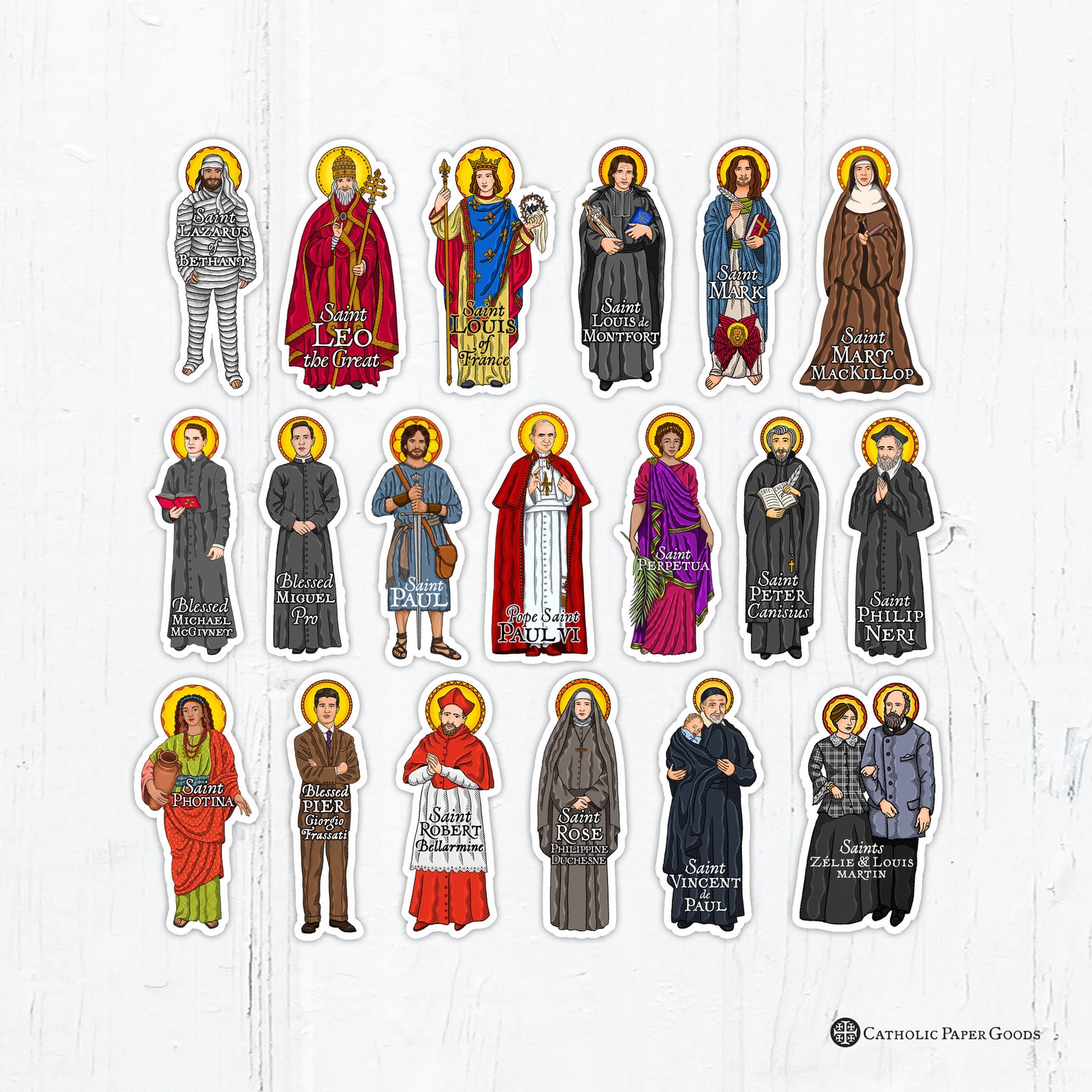 Catholic Saints 4 Inch Individual Die Cut Vinyl Stickers Peel & Stick ...