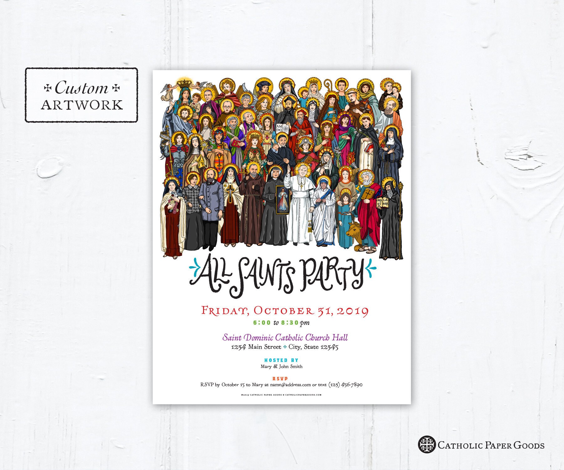 All Saints Day Party Invitation Flyer Customizable Template