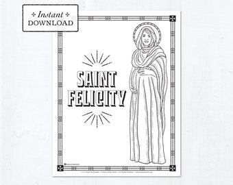 Catholic Coloring Page - Saint Felicity - Catholic Saints - Printable Coloring Page - Digital - PDF