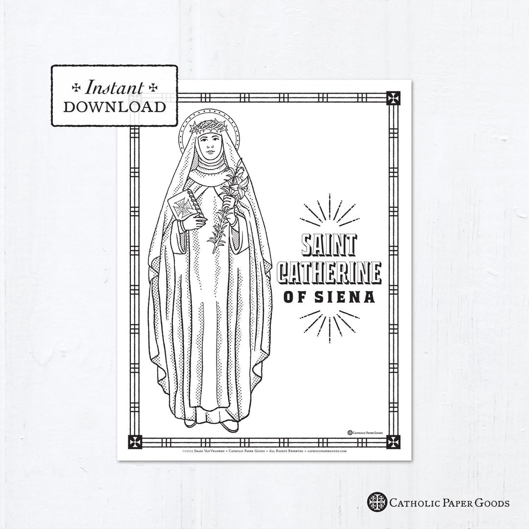 Catholic Coloring Page - Saint Catherine of Siena - Catholic Saints ...