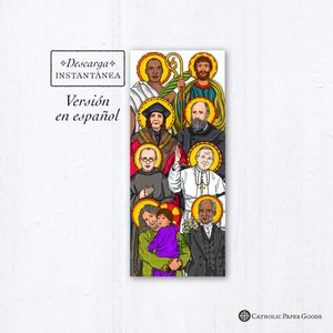 Catholic Father&#39;s Day Card - descarga instantánea - Letanía de los santos para los padres la tarjeta de felicitación católica en español