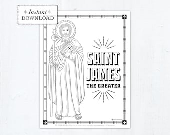Saint James the Greater Coloring Page: Catholic Saints Printable (PDF)