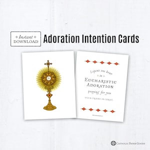 Adoration Intention Cards, Printable Prayer Intention Cards, Instant Download PDF A2 4.25x5.5 Prayer Cards, Pray for Family, Catholic Prayer