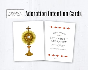 Adoration Intention Cards, Printable Prayer Intention Cards, Instant Download PDF A2 4.25x5.5 Prayer Cards, Pray for Family, Catholic Prayer