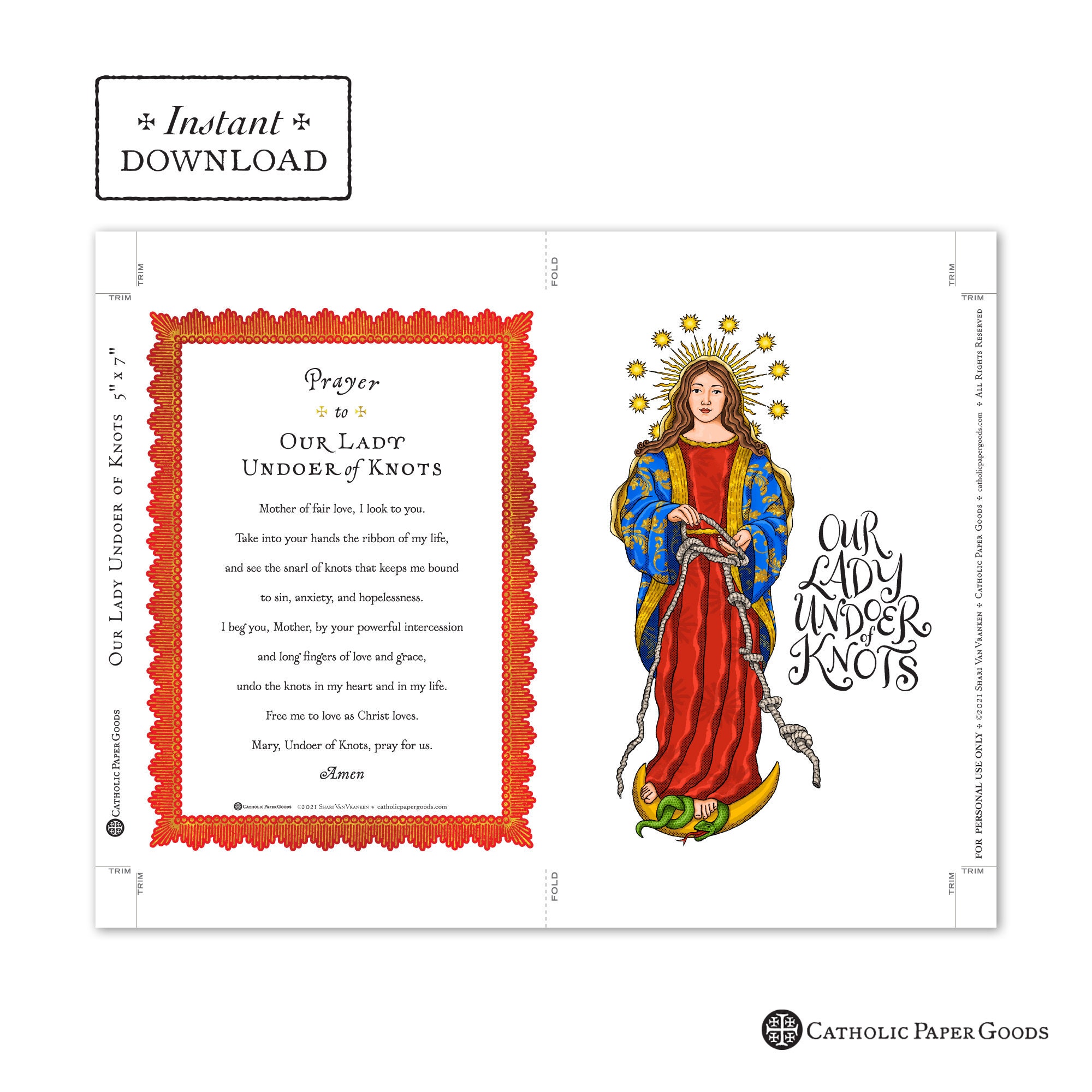 Mary Undoer Of Knots Prayer Printable