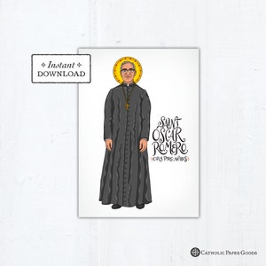 Saint Oscar Romero Card, Art Print, Instant Download, Printable PDF 5"x7" Catholic Saint Printable Confirmation Gift, St Oscar Romero