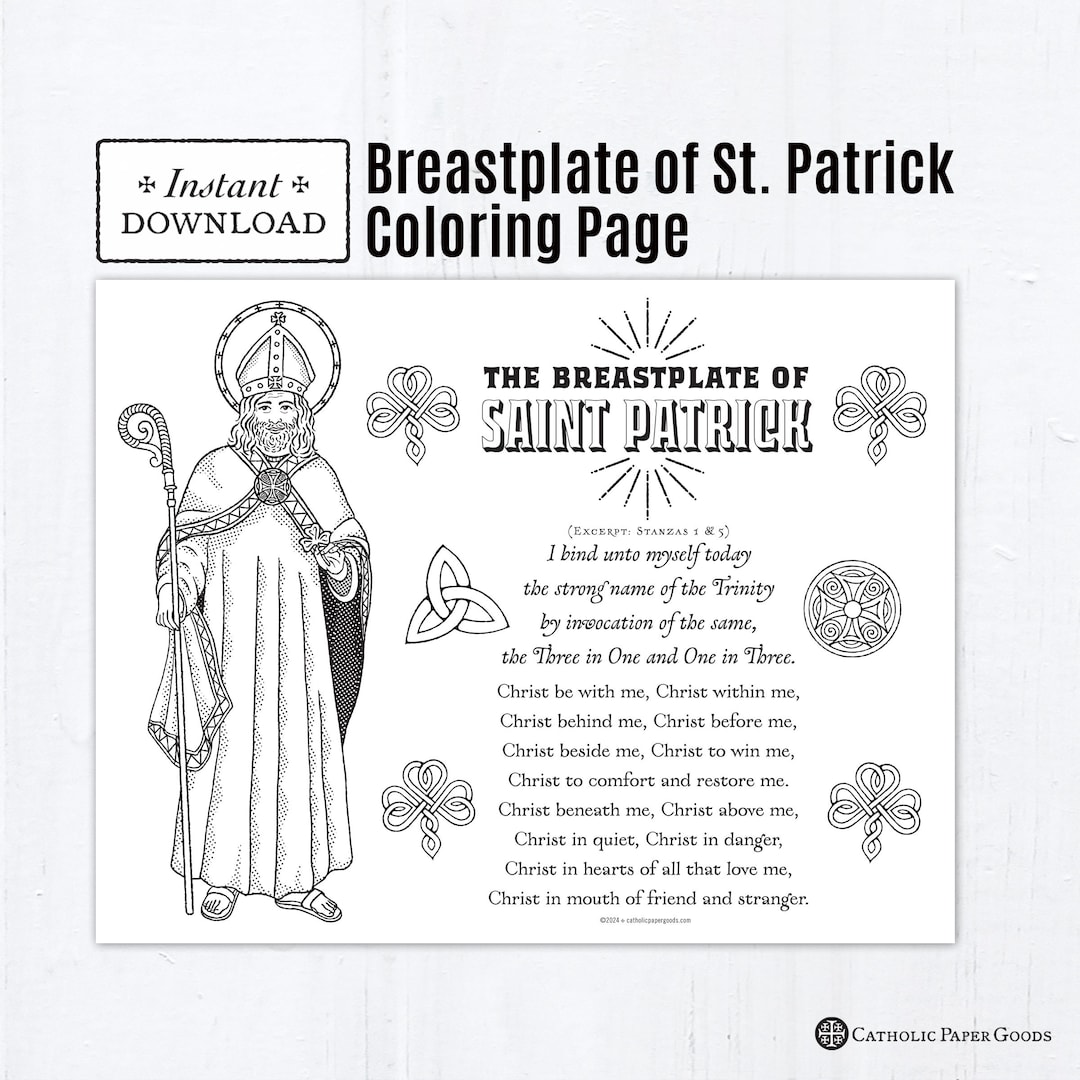 The Breastplate of Saint Patrick Catholic Coloring Page, Catholic ...