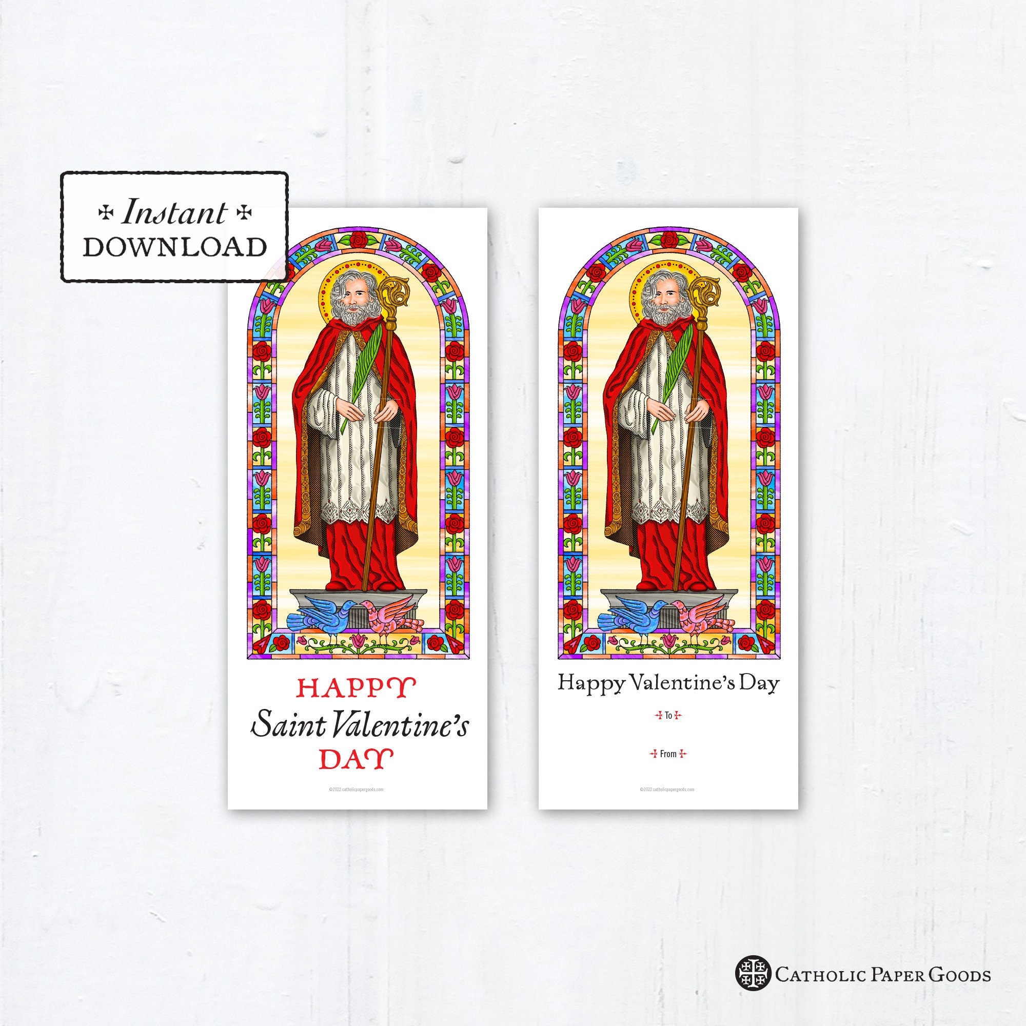 St Valentine Printable Candy Treat Cards Instant Downloadable PDF St Valentine s Day Candy