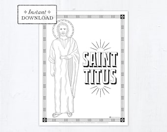 Catholic Coloring Page - Saint Titus - Catholic Saints - Printable Coloring Page - Digital - PDF St Titus Coloring Page Saint Coloring