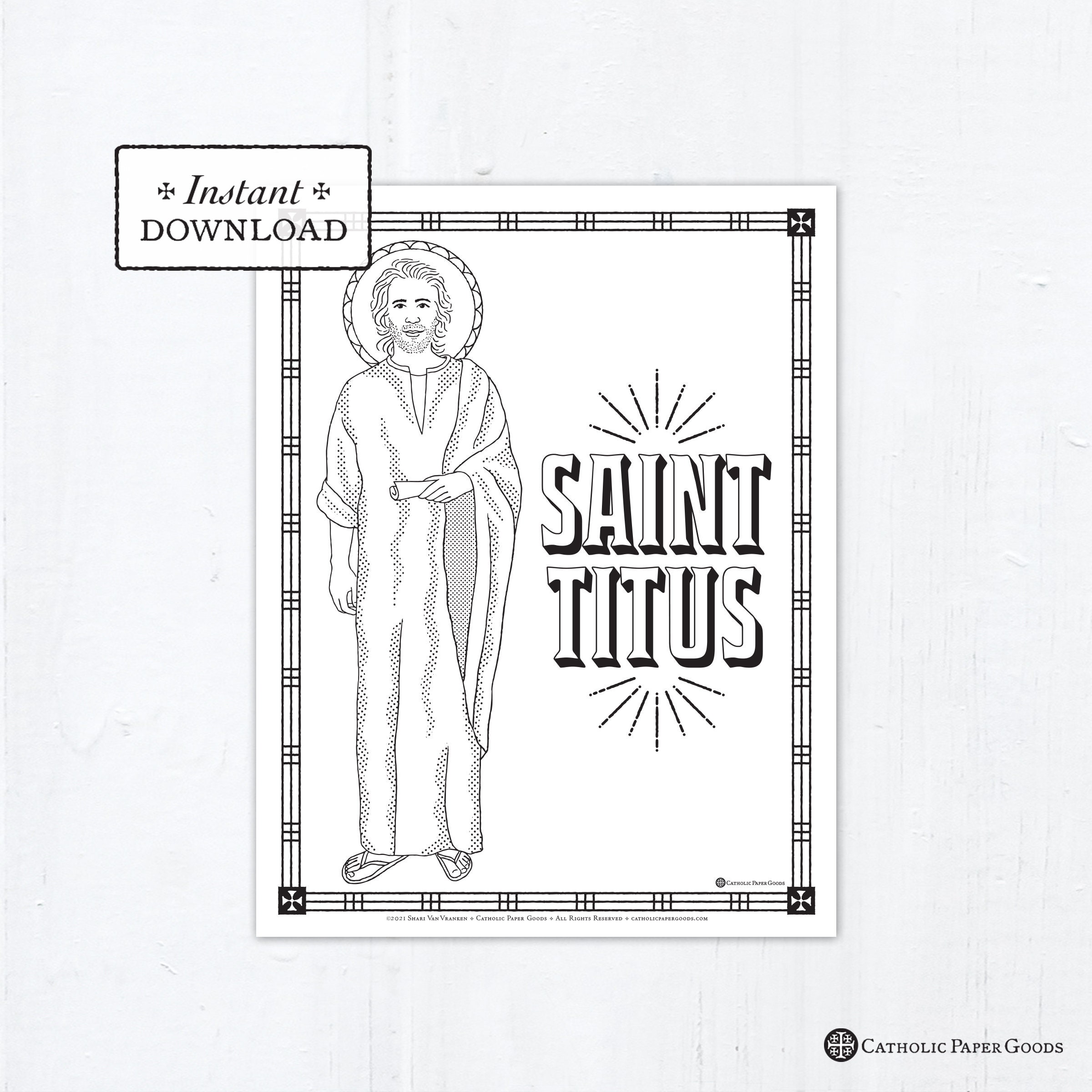 Catholic Coloring Page Saint Titus Catholic Saints Printable 