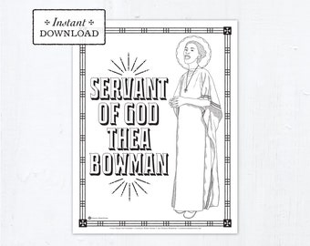 Catholic Coloring Page, Servant of God Thea Bowman Coloring Page, Catholic Saints, Printable Coloring Page, Digital Coloring Page, PDF