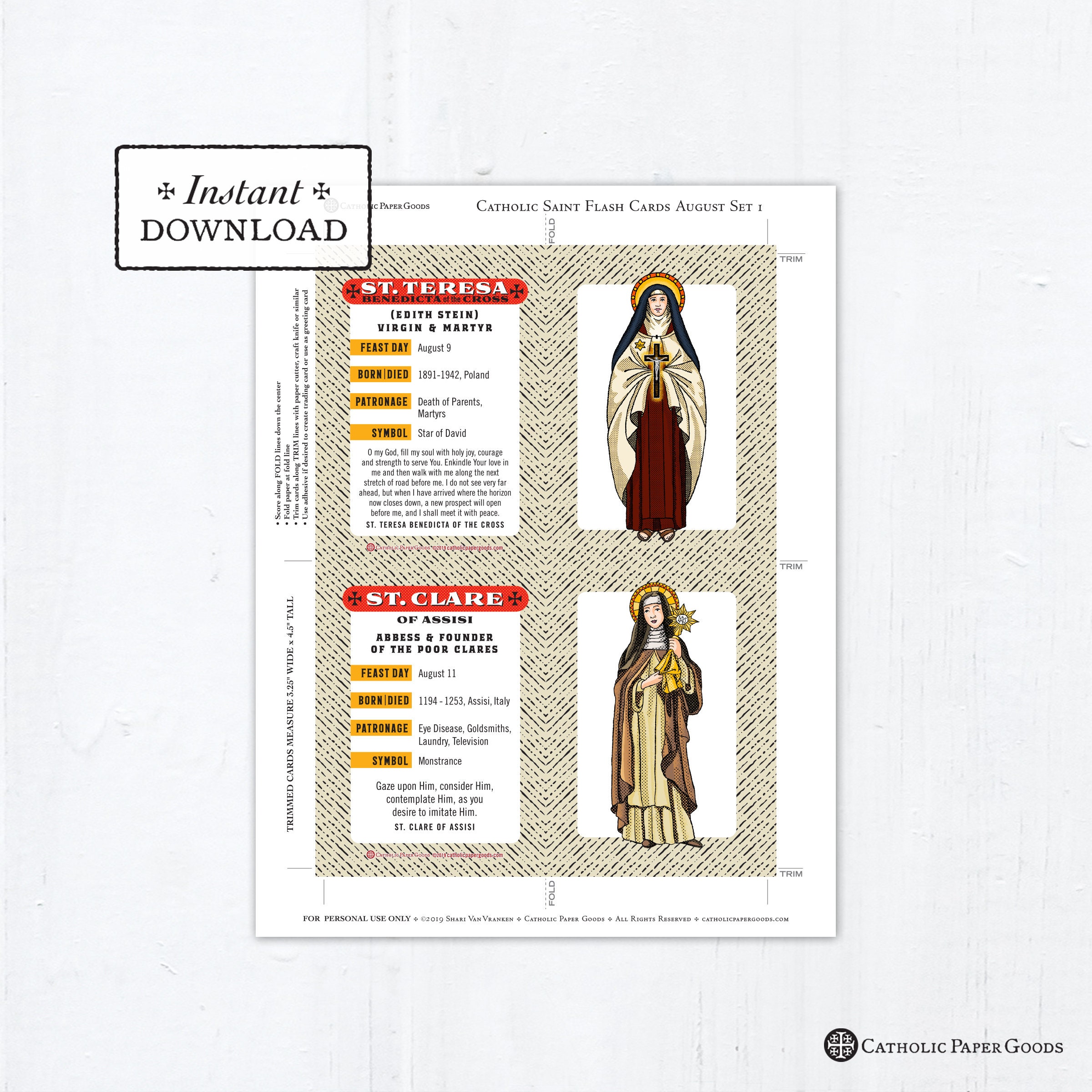 Reward Punch Card, Catholic Homeschool, Catholic Preschool, Catholic School  – The Other Mother Teresa