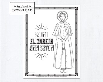 Catholic Coloring Pages St Elizabeth Ann Seton Etsy Catholic Coloring Pages St Elizabeth Ann Seton Etsy