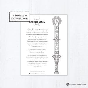 Easter Vigil Coloring Page: Paschal Candle, Jesus is Risen (Printable PDF)
