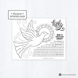 Pentecost Sunday Coloring Page, Come Holy Spirit, Catholic Printable Coloring Page, Digital Coloring Page, Pentecost, Birthday of the Church