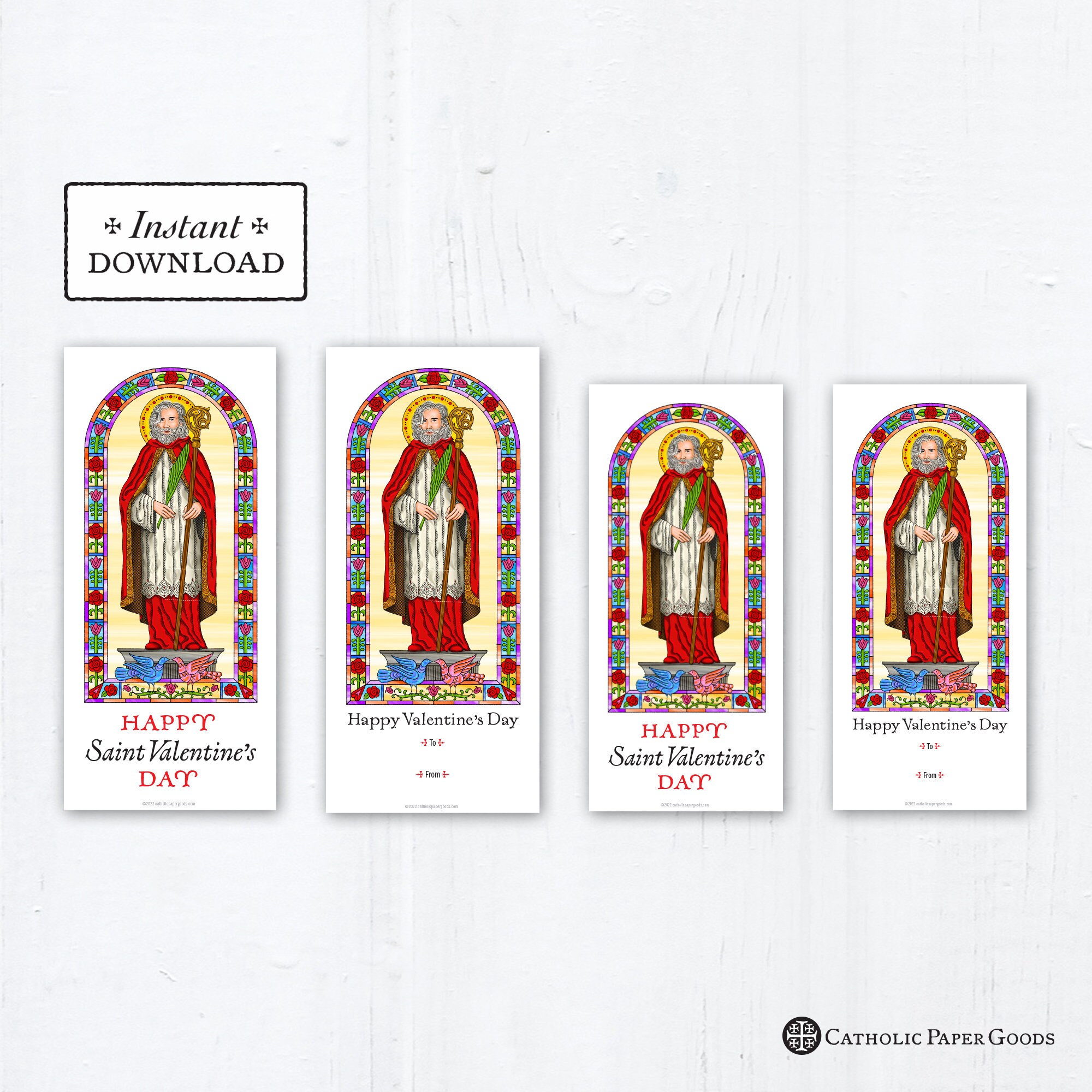 St Valentine Printable Candy Treat Cards Instant Downloadable PDF St 