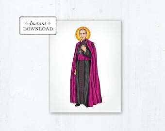 Blessed Fulton Sheen Card - Art Print - Instant Download - DIY Downloadable PDF - A2 4.25”x5.5"