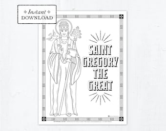 Saint Gregory Coloring Page – Catholic Saints Printable Coloring Sheet (PDF)