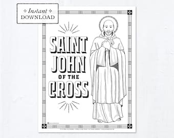 Catholic Coloring Page - Saint John of the Cross - Catholic Saints - Printable Coloring Page - Digital - PDF