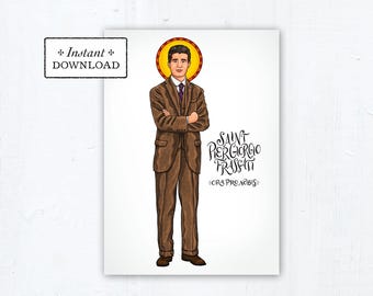 Saint Pier Giorgio Frassati Card, Art Print, PDF 5"x7" Catholic Saint Printable Confirmation Gift, Saint Card, Blessed Pier Giorgio Frassati