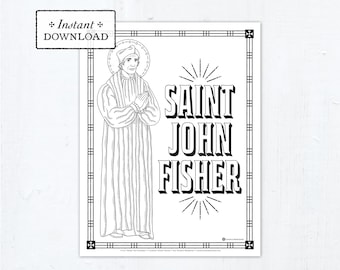Catholic Coloring Page - Saint John Fisher - Catholic Saints - Printable Coloring Page - Digital - PDF