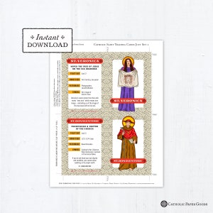 Catholic Saint Trading Cards July Set #2 - Printable - PLUS Bonus ...