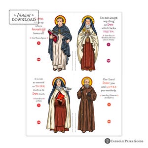 Catholic Saints Valentine Cards: Printable Set 1 (Digital Download) imagen 3