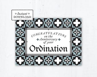 Catholic Priest Ordination Anniversary Card (Printable Download)