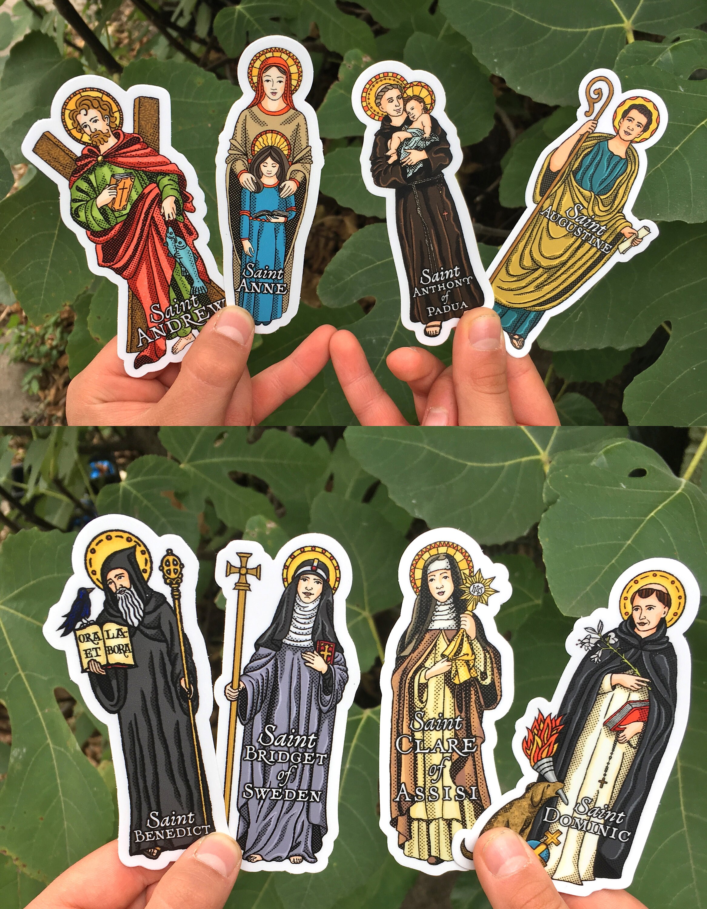 Catholic Saints 4 Inch Die Cut Vinyl Stickers Peel &amp; Stick