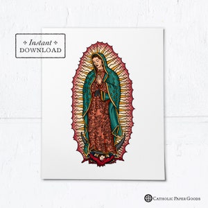 Our Lady of Guadalupe Frameable Printable Catholic Art Print 8x10 Catholic Decor Dorm Decor Graduation Gift Mother&#39;s Day Gift