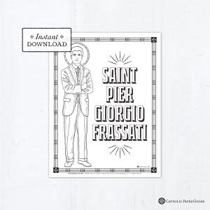 Saint Pier Giorgio Frassati Catholic Coloring Page, Catholic Saints, Printable Coloring Page, Verso l&#39;alto Blessed Pier Giorgio Frassati