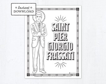 Saint Pier Giorgio Frassati Catholic Coloring Page, Catholic Saints, Printable Coloring Page, Verso l'alto Blessed Pier Giorgio Frassati