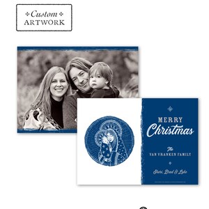 Catholic Christmas Photo Card Customizable Mary & Jesus DIY Print it Yourself Portrait or Landscape Downloadable Template 5x7 画像 4