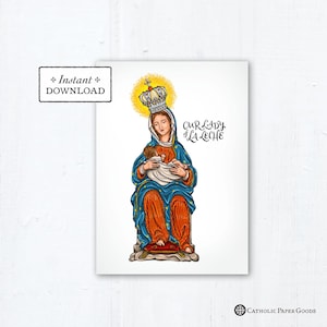 Our Lady of La Leche Card - Greeting Card or Art Print - Instant Download - DIY Downloadable PDF 5"x7"