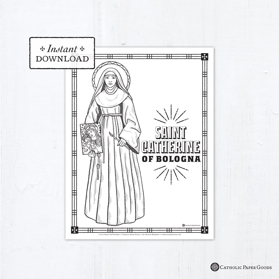 Catholic Coloring Page - Saint Catherine of Bologna - Catholic Saints ...