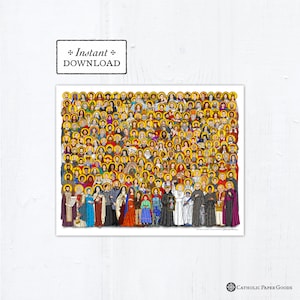All Saints Frameable Art Print, All Saints Day Decoration, Instant Download, Downloadable PDF 8&quot;x10&quot; All Saints Day Party