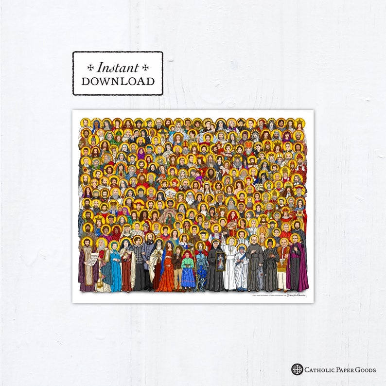 All Saints Frameable Art Print, All Saints Day Decoration, Instant Download, Downloadable PDF 8"x10" All Saints Day Party image 1