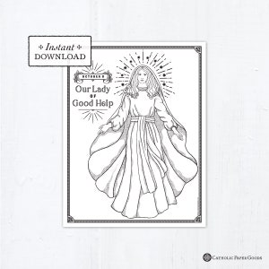 Catholic Coloring Page, Our Lady of Champion, Catholic Marian Coloring Page, Printable Coloring Page, Digital Coloring Page, PDF