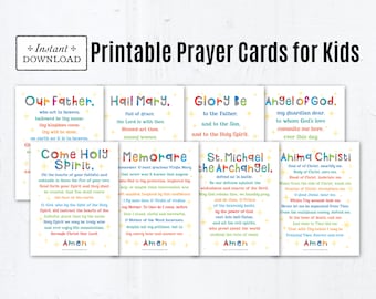 Basic Catholic Prayers for Kids, Printable Prayer Cards, Catholic Prayers for Kids, Prayer Flash Cards for Kids, Catholic Prayer Cards Vol 1