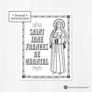 Catholic Coloring Page - Saint Jane Frances de Chantal - Catholic Saints - Printable Coloring Page - Digital - PDF