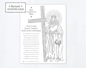 Solemnity of Our Lord Jesus Christ King of the Universe Coloring Page Explanation Printable (PDF)