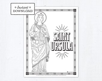 Catholic Coloring Page, Saint Ursula Coloring Page, Catholic Saints, Printable Coloring Page, Digital Coloring Page, PDF