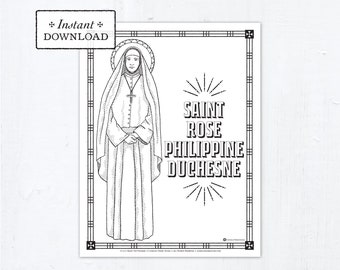 Catholic Coloring Page - Saint Rose Philippine Duchesne - Catholic Saints - Printable Coloring Page - Digital - PDF